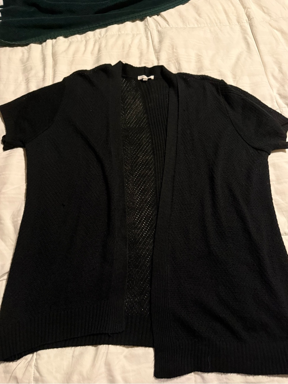 Maurices Black Short-Sleeve Open Front Cardigan